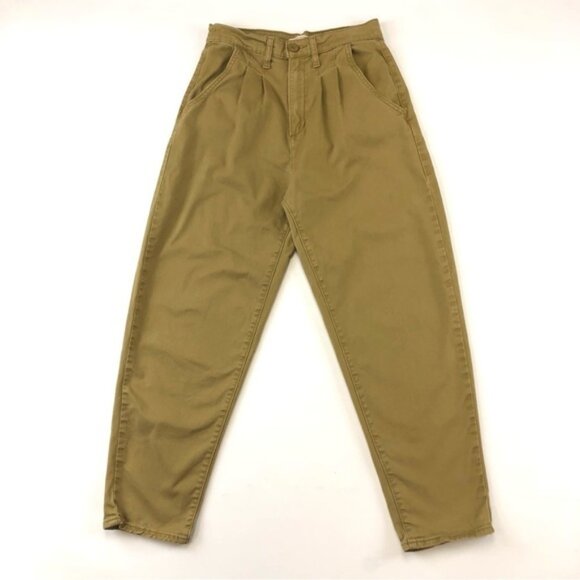 Levis gold twill pleated balloon leg pant jeans Size 25 stretch cotton - Picture 15 of 15